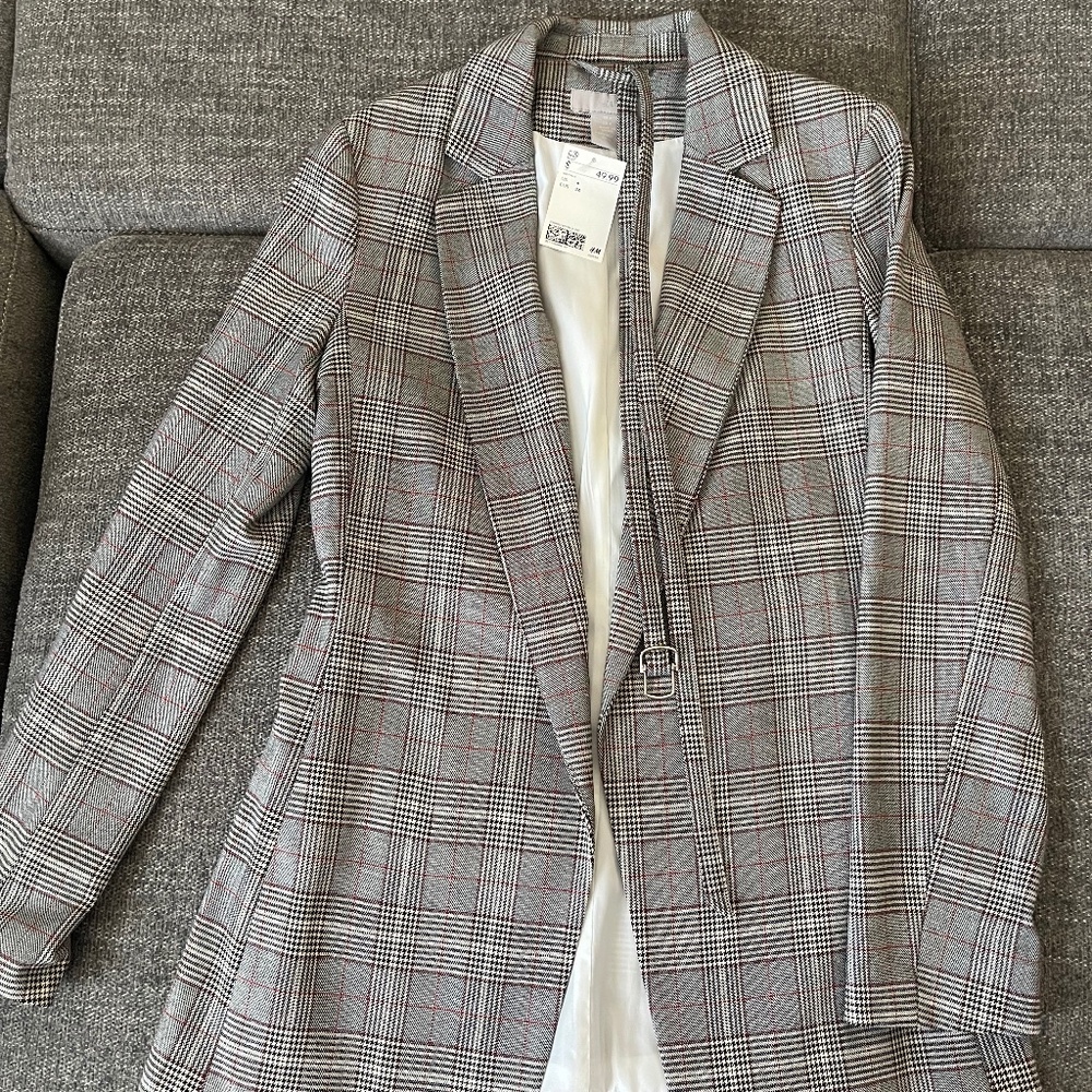 BRAND NEW womens H&M Plaid Blazer